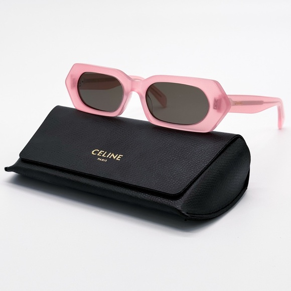 NEW CELINE CL40243I 72J SUNGLASSES GEOMETRIC PINK GREY WOMEN CELINE EYEWEAR - Picture 3 of 10